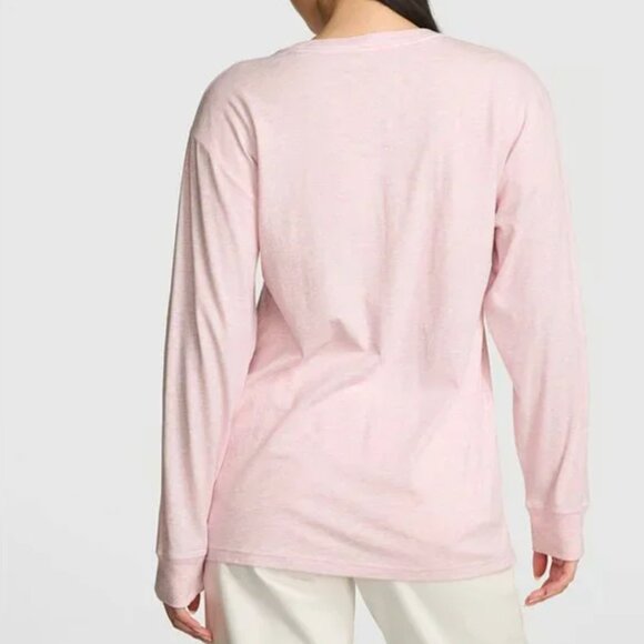 PINK Campus Cotton Long-Sleeve Shimmer Tee Shirt - NWT - Picture 5 of 6